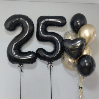 Набор шаров чёрных с цифрами