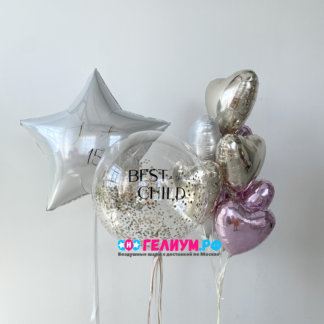 Набор шаров на день рождения с большой звездой