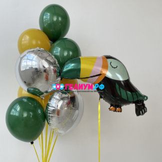 Воздушные шары зелёные и горчичные