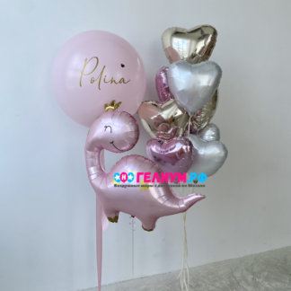 Воздушные шары розовые-белые