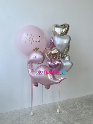 Воздушные шары розовые-белые