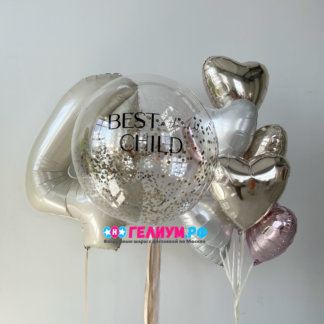 Набор шаров с баблом и сердцами