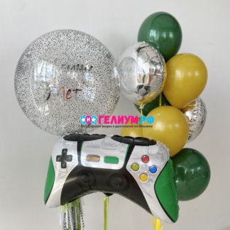 Набор воздушных шаров с джойстиком жёлтые и зелёные