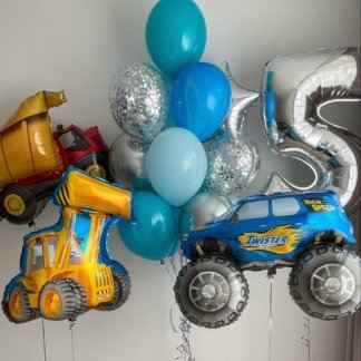 Набор шаров для мальчика с машинкой