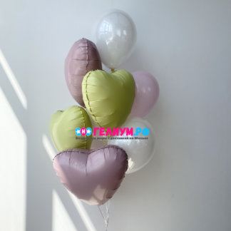 Фонтан из 10 шаров розовых и белых