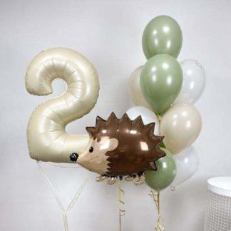 Воздушные шары на 2 года с ёжиком