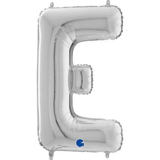 Буква E серебро, 66 см
