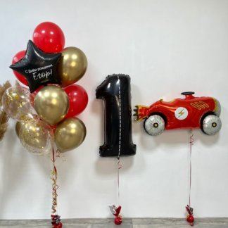 Воздушные шары с ретро машиной для мальчика