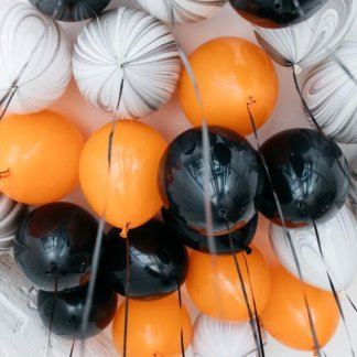 Шары под потолок оранжевый,чёрный,агат чёрный 25 шт