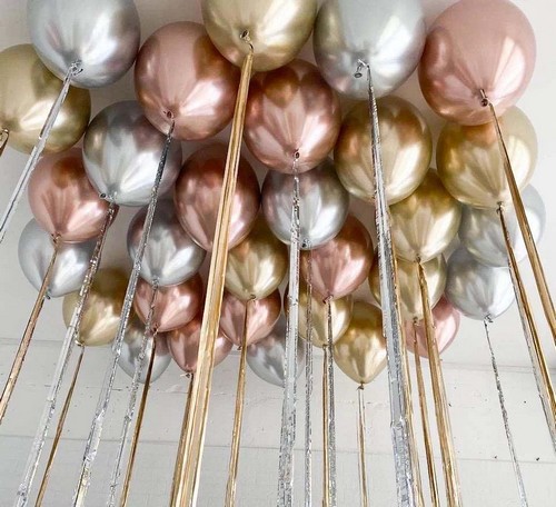 Шары под потолок золото,розовое золото, серебро 30 шт