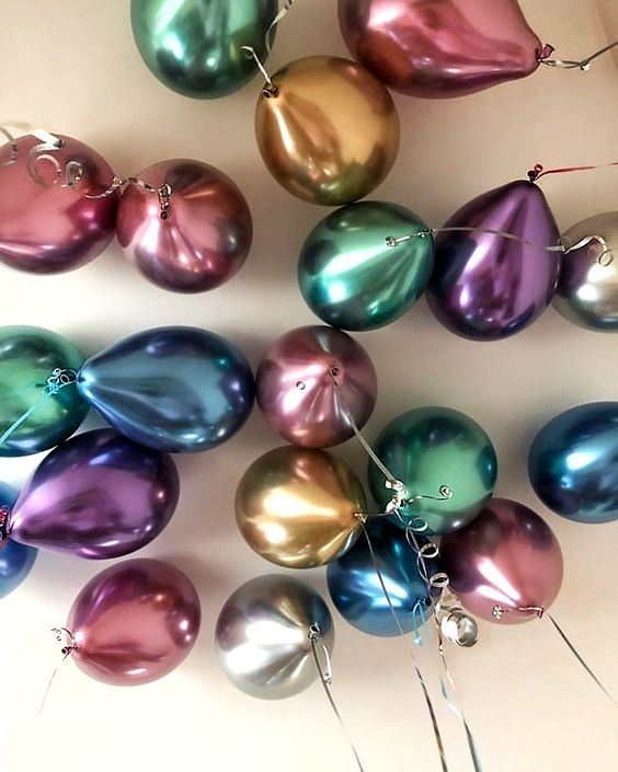 Шары под потолок 20 шт Ассорти Хром