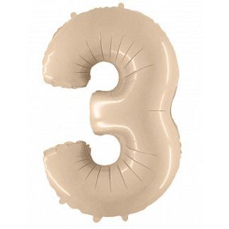 Цифра 3 кремовая, 102 см