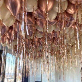 Шары под потолок бежевые и розовое золото 200 шук