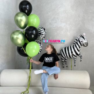 Воздушные шары девочке с зеброй