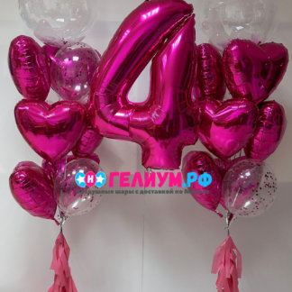 Набор воздушных шаров фуксия