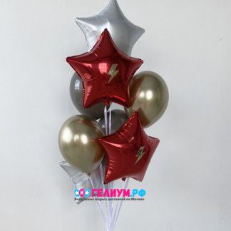 Фонтан шаров красных и белых