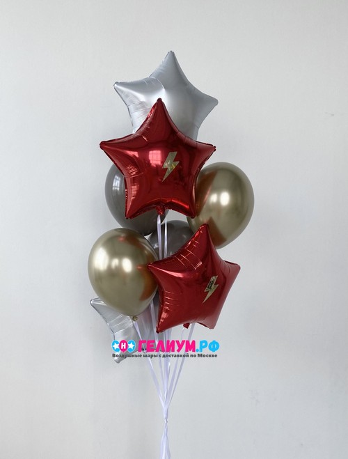 Фонтан шаров красных и белых