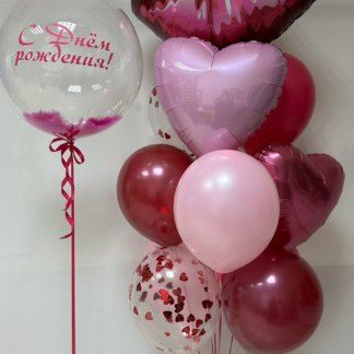 Набор шаров на день рождения фуксия
