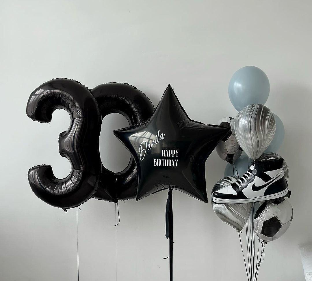 Шары с гелием на 30 лет для мужчины