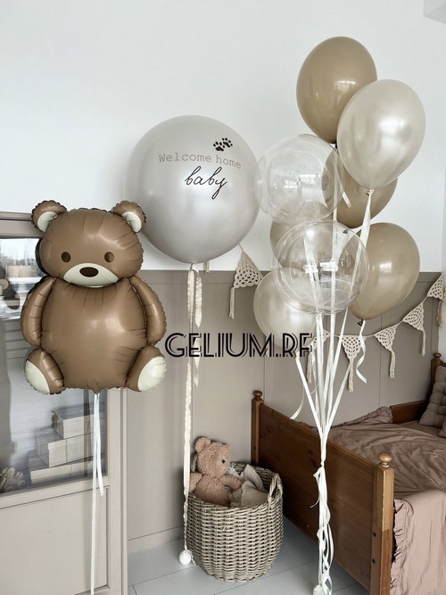 Набор шаров с медведем на выписку из роддома