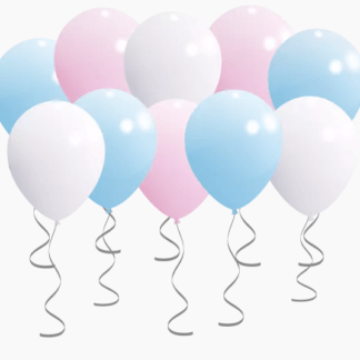Шары под потолок белые, розовые, голубые 10 шт