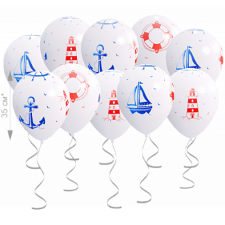 Шары под потолок морские 10 шт