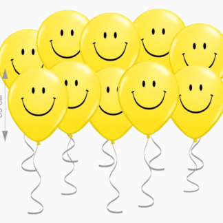 Шары под потолок улыбки смайлик 10 шт