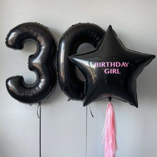 Воздушные шары чёрные с цифрами