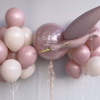 Шары розовые на выписку из роддома для девочки