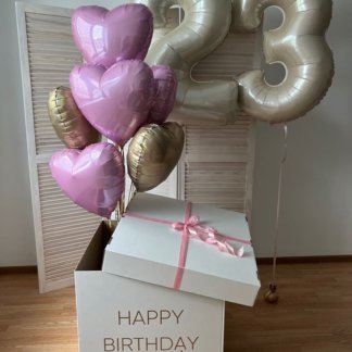 Шары в коробке с цифрами на выбор