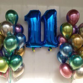 Фонтаны шаров хром с цифрами