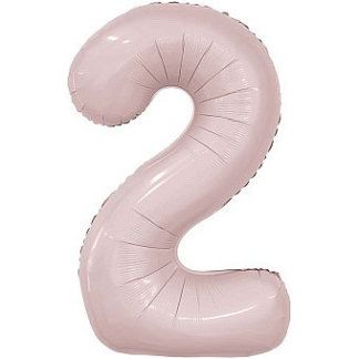 Шар цифра 2, Пыльная роза 102 см