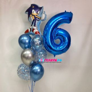 Набор шаров с цифрой соник