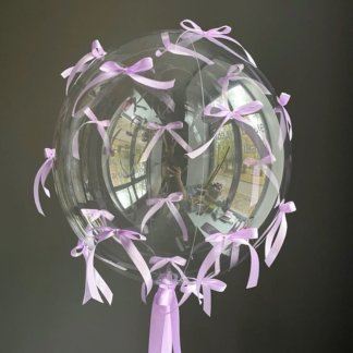 Шар баблс с бантиками из ленточек атласных