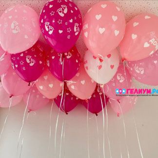 Шары под потолок на выписку девочки 20 шт