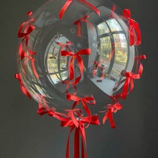 Шар баблс с бантиками красными