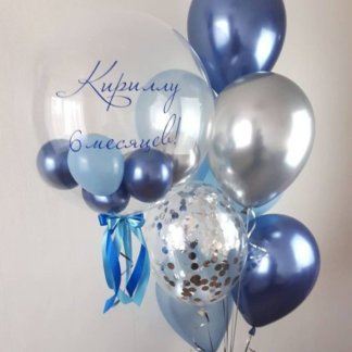 Воздушные шары синие и голубые