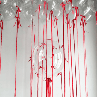 Набор шаров прозрачных с красными бантами