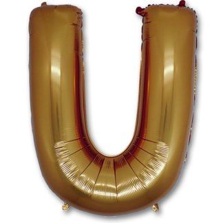 Шар БУКВА U 40″ Gold