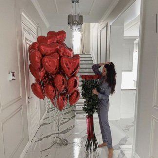 Красные сердца для девушки красивые