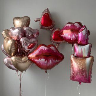 Шары сердца для девушки розовые и красные
