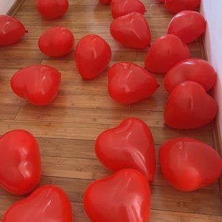 Шары сердца красные на пол (НЕ ЛЕТАЮТ) 25 шт