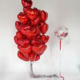 Красные сердца шары на фотосессию