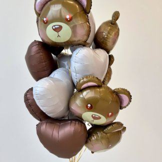 Шары с гелием Мишки с сердцами