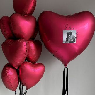 Набор воздушных шаров с фото вишневый