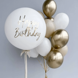 Шары воздушные белые и золото