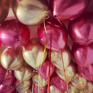 Шары под потолок золотые и гранатовые 30 шт