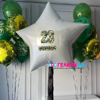 Фонтаны шаров с гелием для мужчин 23 февраля