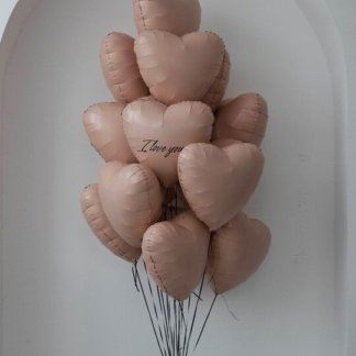 Облако сердец пудровые с гелием