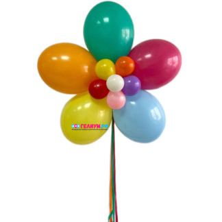 Шар цветок разноцветный на лентах